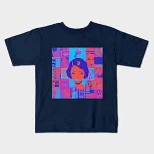 Collage of cultural references to Japan Kids T-Shirt